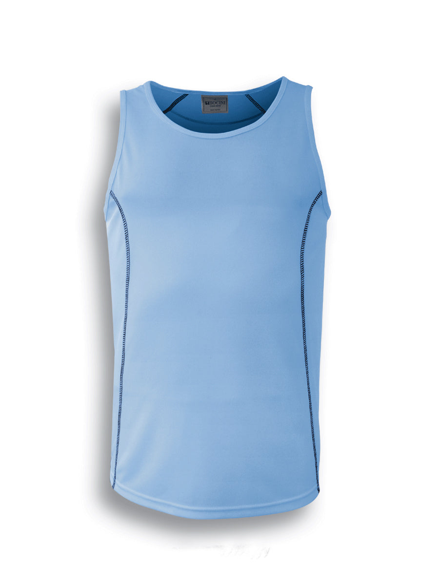 Sky Blue / Navy – Bocini Women’s Stitch Singlet CT0927
