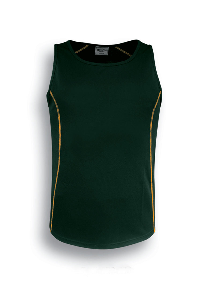 Bottle Green / Gold – Bocini Kids Stitch Singlet CT0928