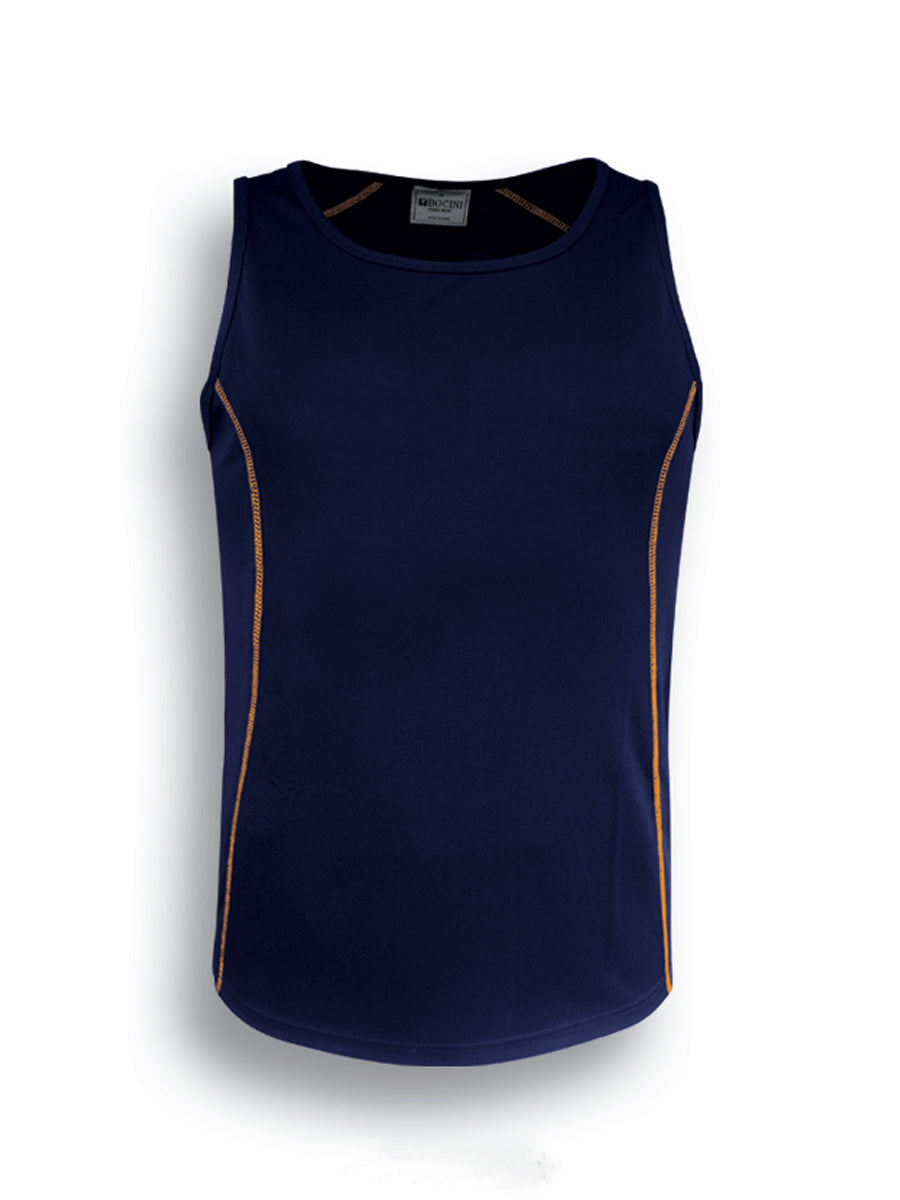 Navy / Gold – Bocini Kids Stitch Singlet CT0928