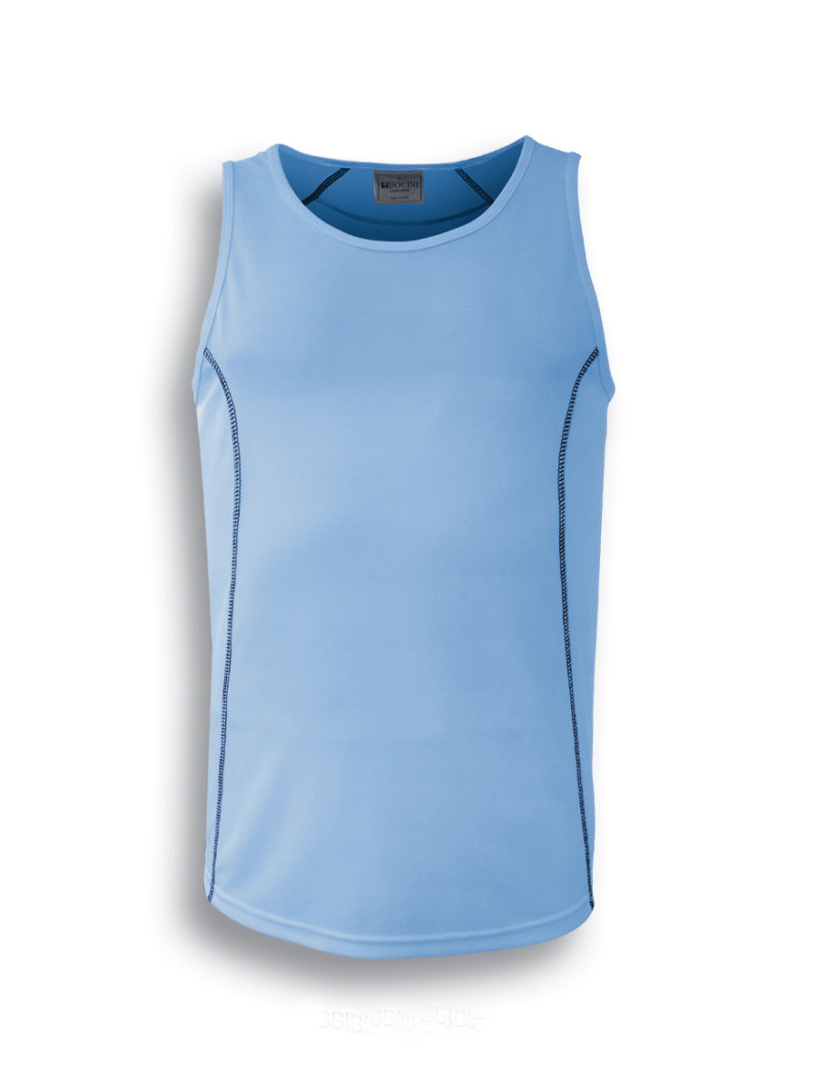 Sky Blue / Navy – Bocini Kids Stitch Singlet CT0928