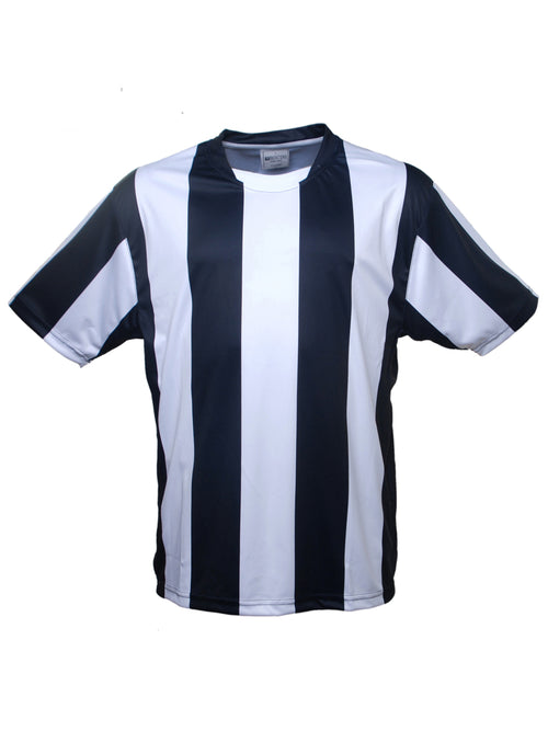Bocini Unisex Sublimated Striped Football Jersey — Black / White