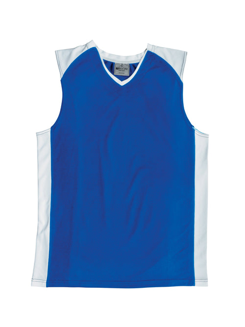 Bocini Men’s Basketball Singlet — Royal Blue / White