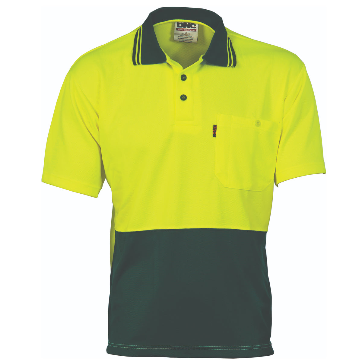 Yellow/Bottle Green — DNC 3811 blank garment