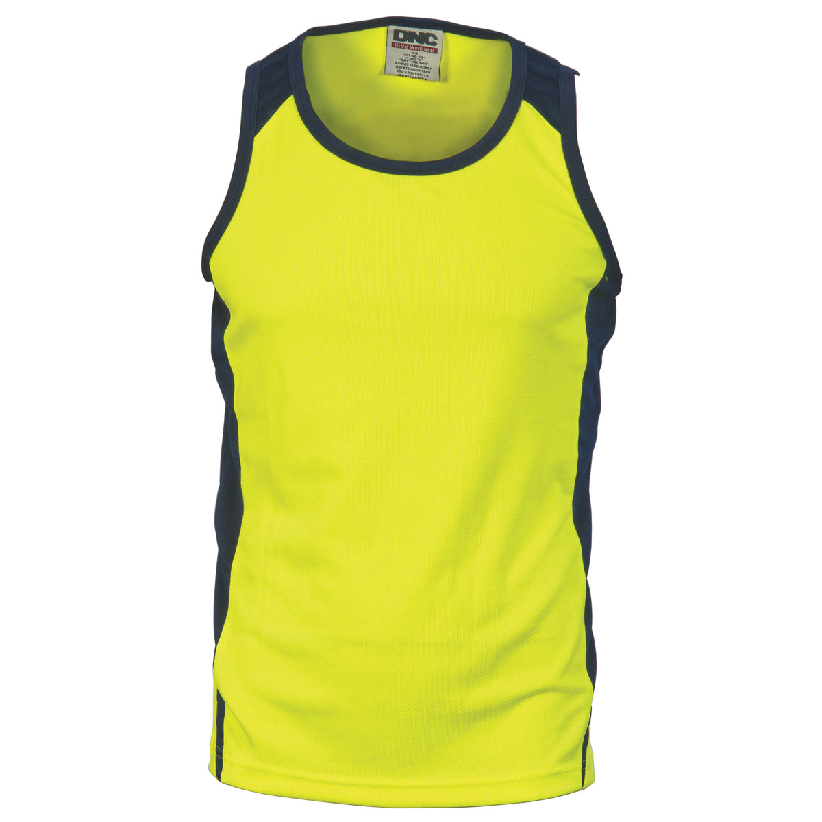 DNC 3842 Cool Breathe Action Singlet – Yellow/Navy