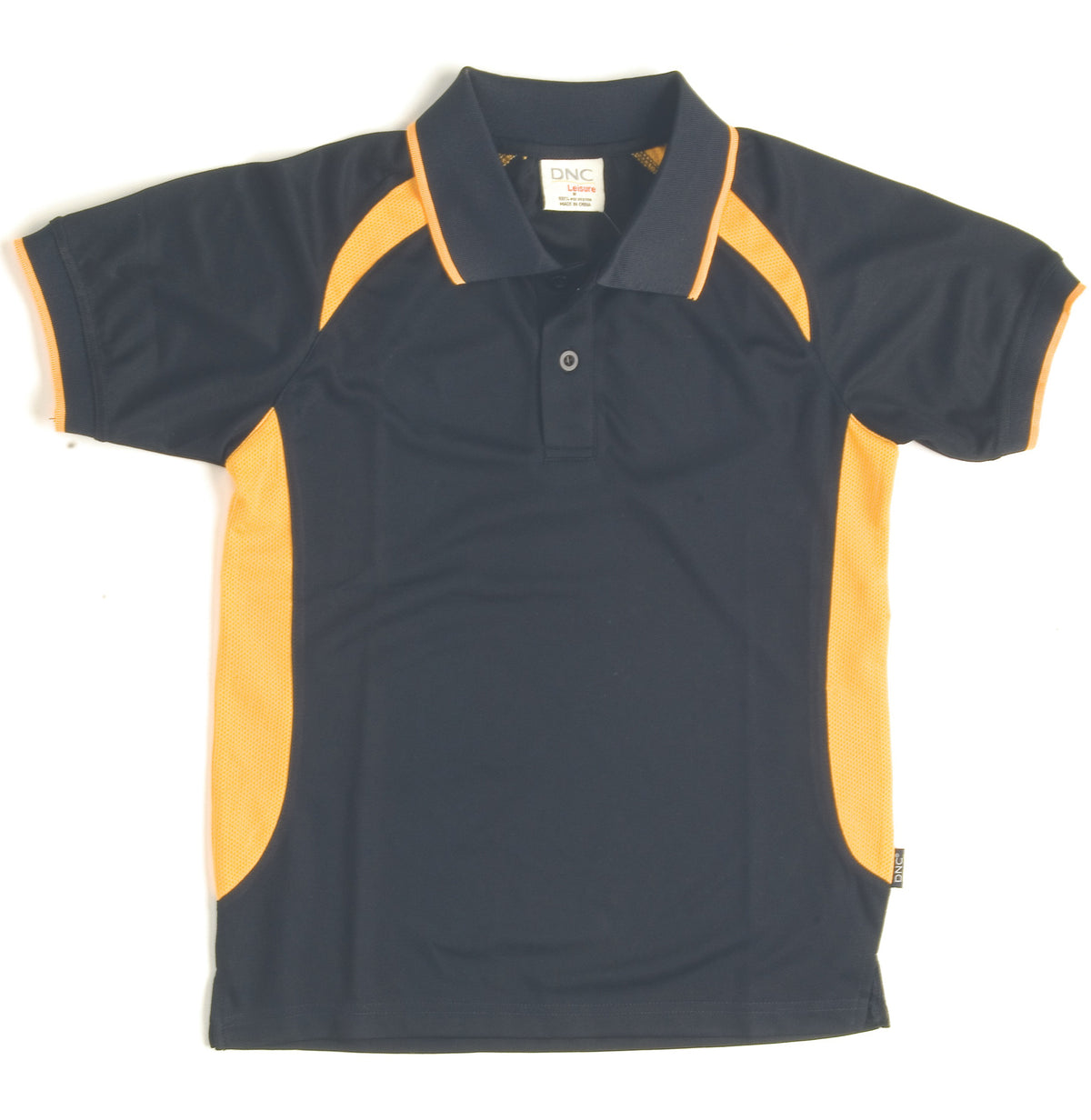 DNC 5262 Adults Air Flow Contrast Raglan Mesh Polo – Navy/Gold