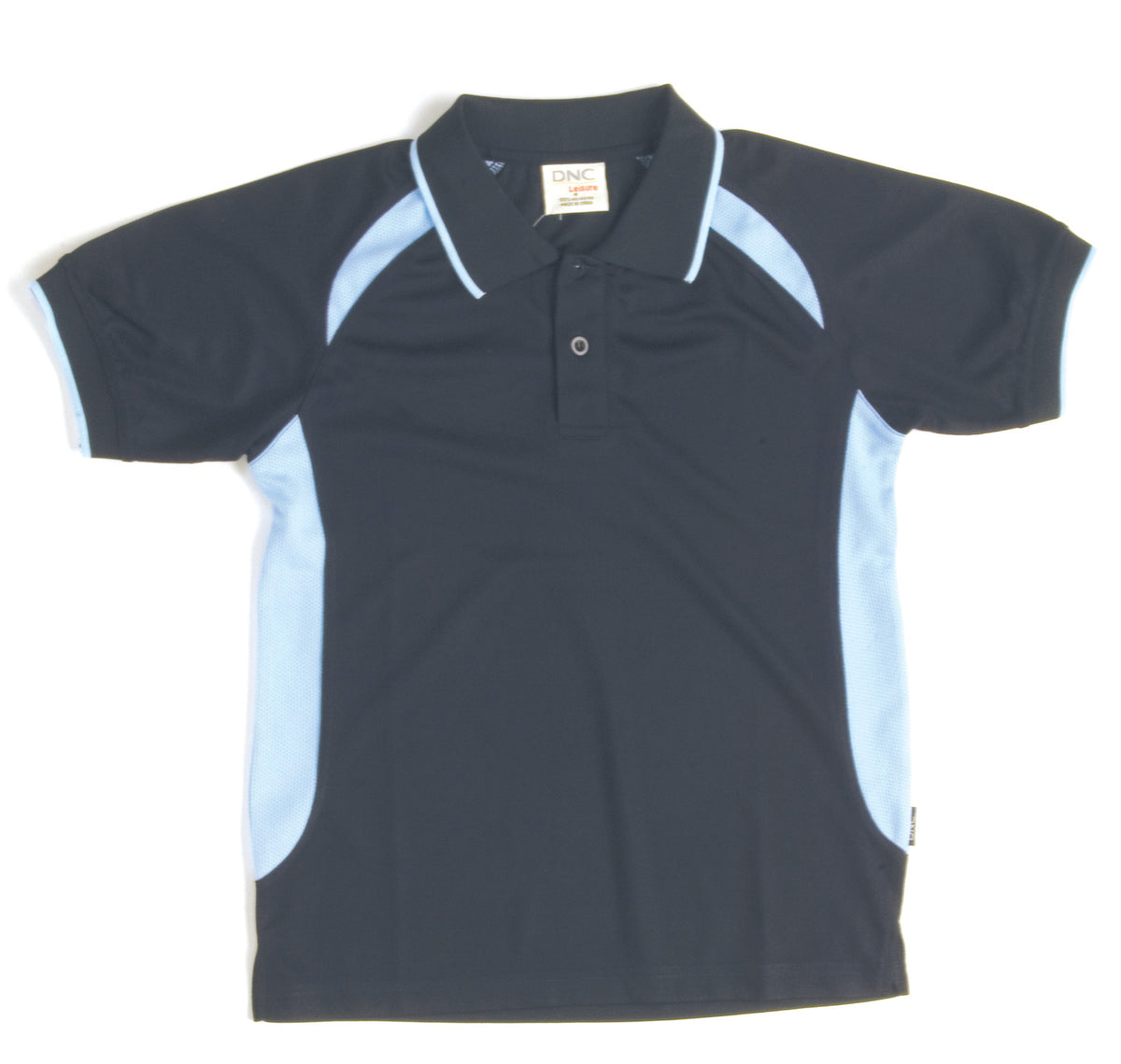 DNC 5262 Adults Air Flow Contrast Raglan Mesh Polo – Navy/Sky