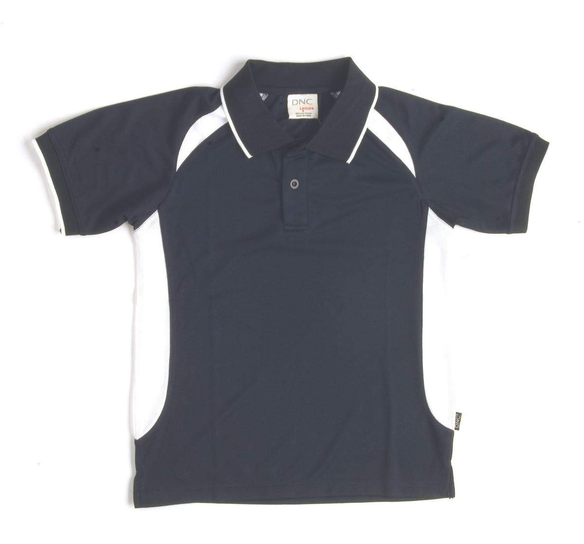 DNC 5262 Adults Air Flow Contrast Raglan Mesh Polo – Navy/White