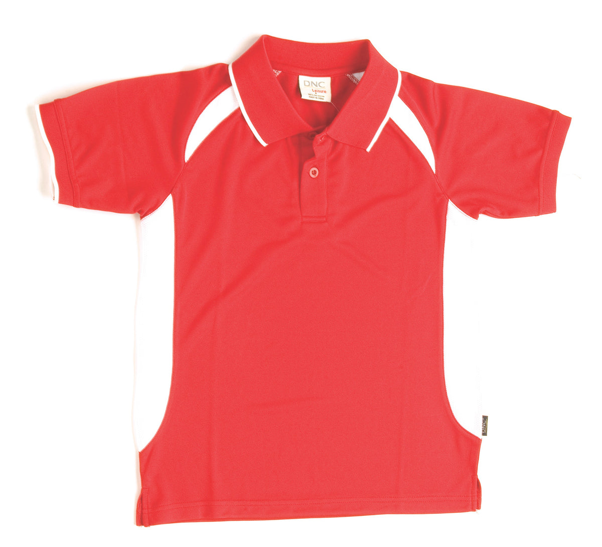 DNC 5262 Adults Air Flow Contrast Raglan Mesh Polo – Red/White