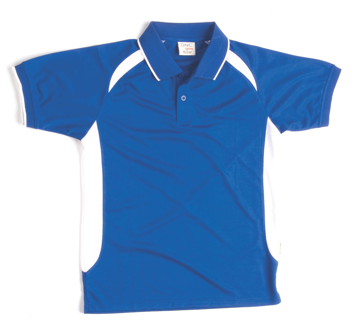 DNC 5262 Adults Air Flow Contrast Raglan Mesh Polo – Royal/White