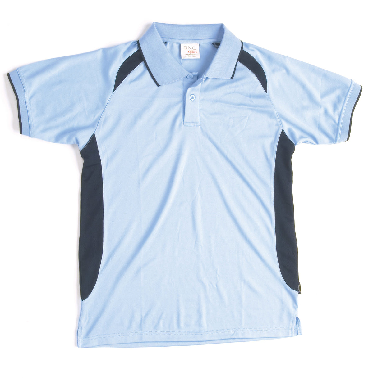 DNC 5262 Adults Air Flow Contrast Raglan Mesh Polo – Sky/Navy