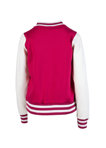 RAMO FO96UN Womens/Junior Varsity Jacket — Hot Pink/White back