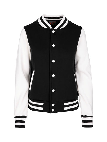 RAMO FO96UN Womens/Junior Varsity Jacket — Black/White front
