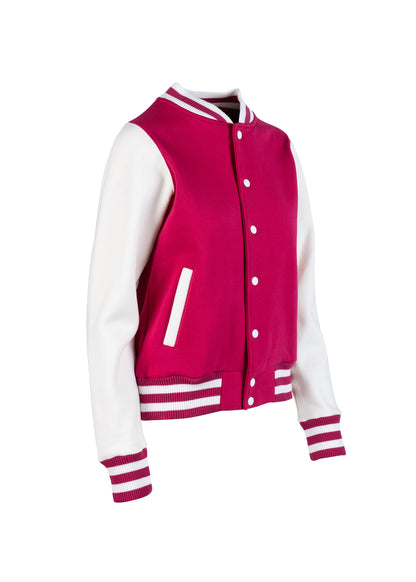 RAMO FO96UN Womens/Junior Varsity Jacket — Hot Pink/White side