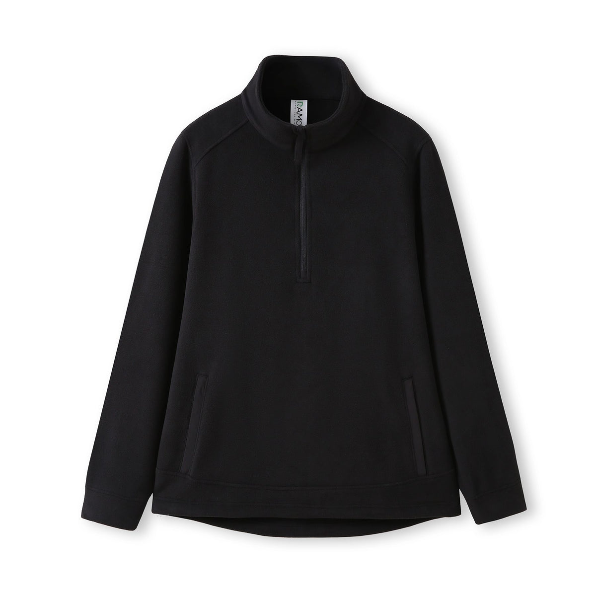 RAMO F371BP 320gsm Men's / Unisex Polar Fleece Half Zip Top — Black front