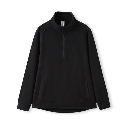 RAMO F371BP 320gsm Men's / Unisex Polar Fleece Half Zip Top — Black front