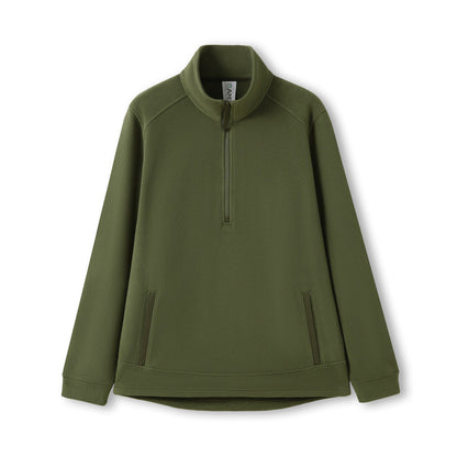 RAMO F371BP 320gsm Men's / Unisex Polar Fleece Half Zip Top — Olive front