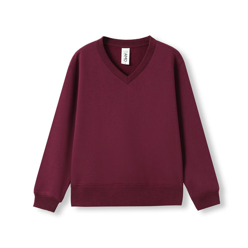 RAMO Kids' V Neck Fleece Sweatshirt — Maroon