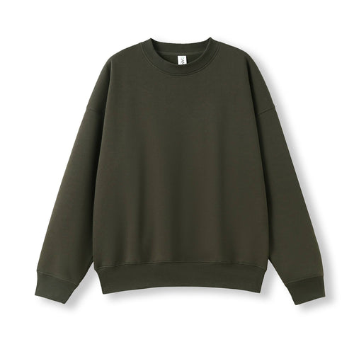 RAMO Adult's Easy Fit Oversize Crew Neck Fleece — Military Green