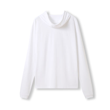 RAMO F392HP Unisex Fusion Tee Hoodie — White back