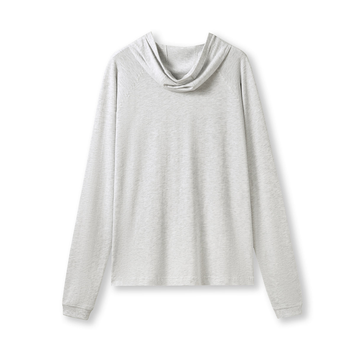 RAMO F392HP Unisex Fusion Tee Hoodie — White Marl back