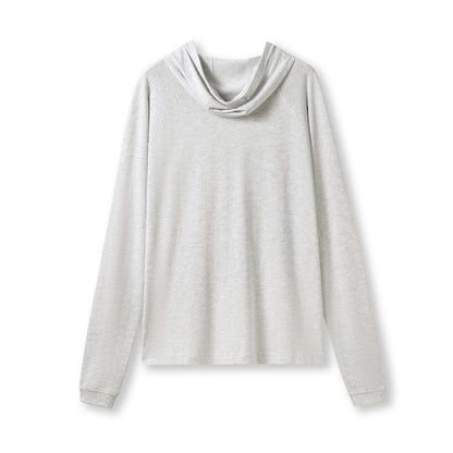 RAMO F392HP Unisex Fusion Tee Hoodie — White Marl back