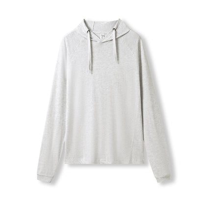 RAMO F392HP Unisex Fusion Tee Hoodie — White Marl front
