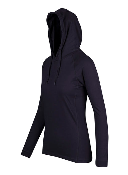 RAMO F392LD Women's fusion T-shirt Hoodie — Navy Blue side