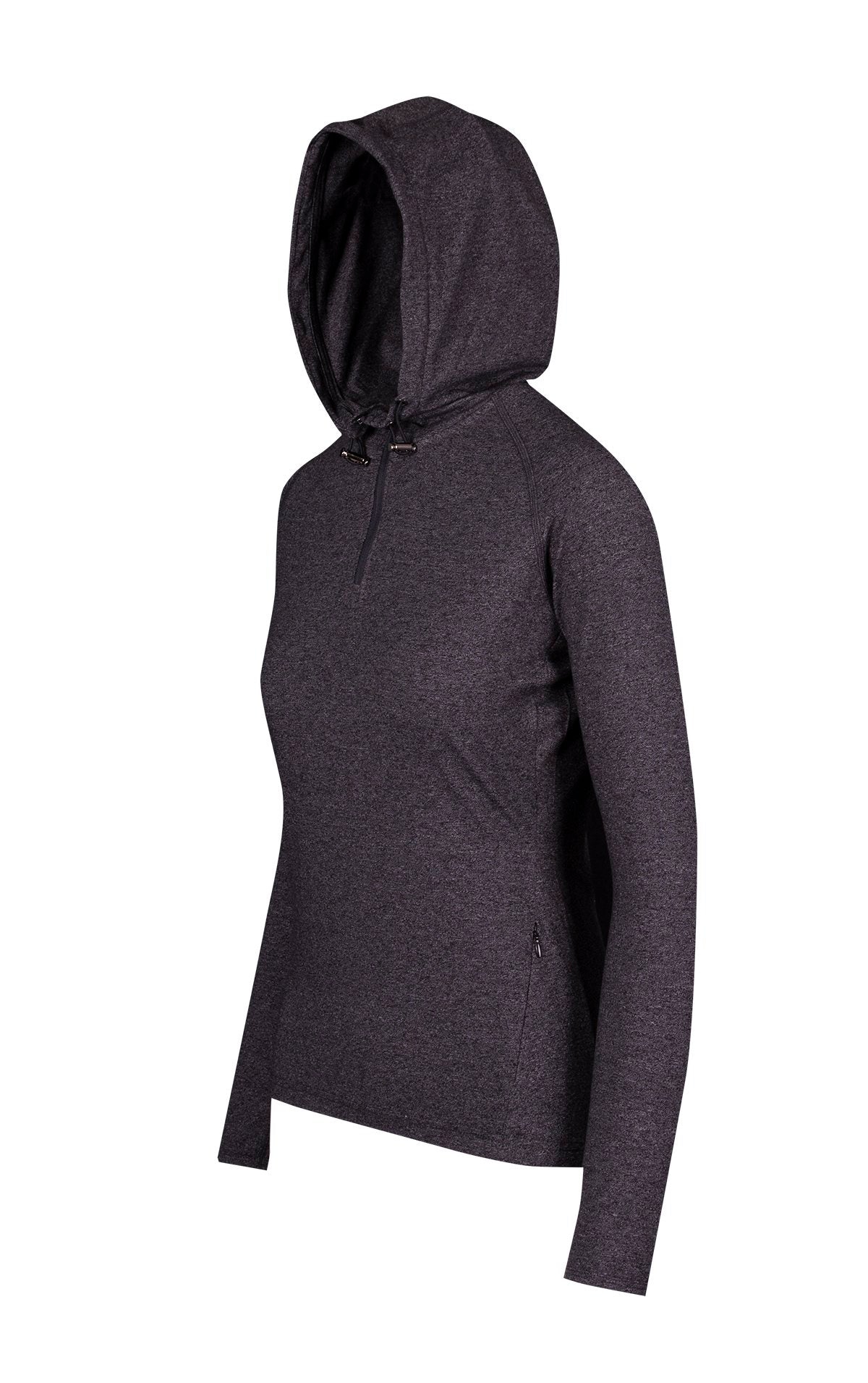 RAMO F393LD Women's Greatness Half-Hood Top — Dark Heather side