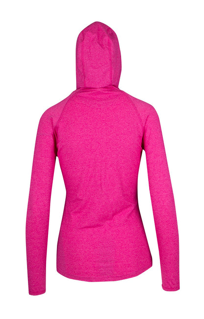 RAMO F393LD Women's Greatness Half-Hood Top — Hot Pink Heather back