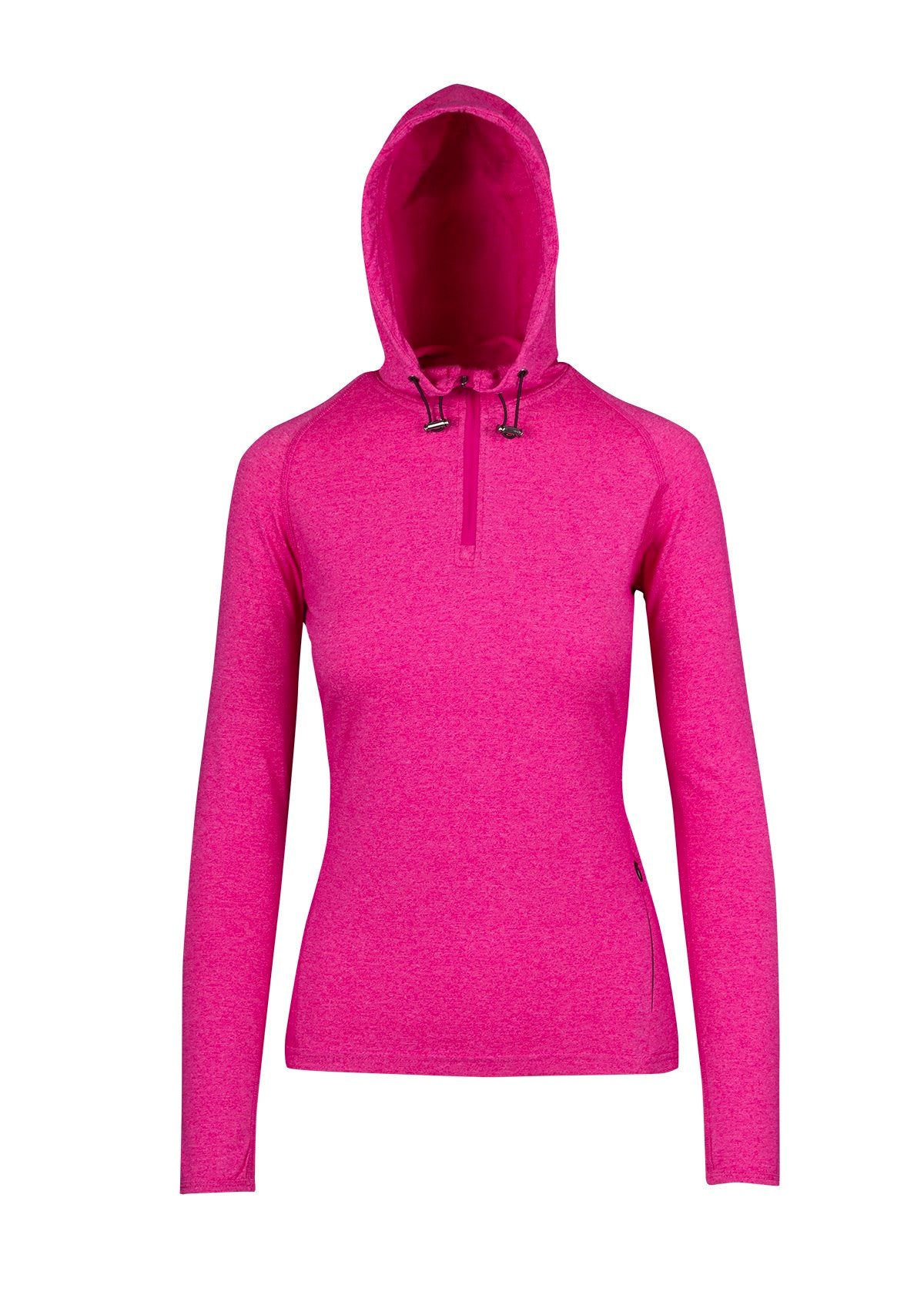 RAMO F393LD Women's Greatness Half-Hood Top — Hot Pink Heather front