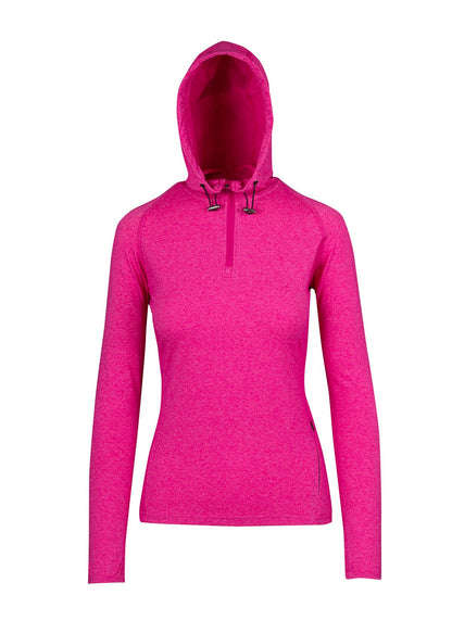 RAMO F393LD Women's Greatness Half-Hood Top — Hot Pink Heather front
