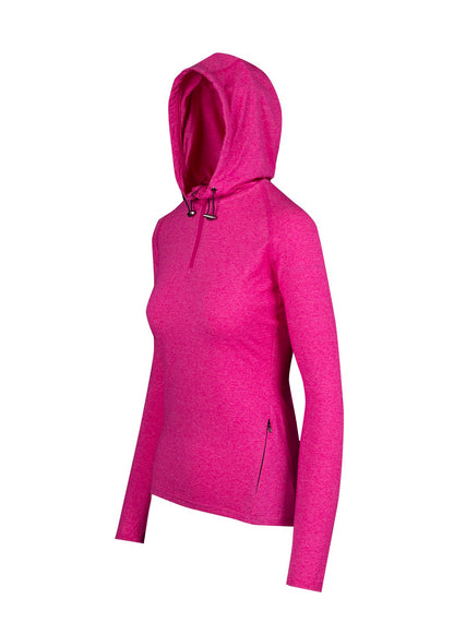 RAMO F393LD Women's Greatness Half-Hood Top — Hot Pink Heather side