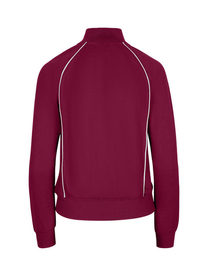 RAMO F400UN Women’ss Unbrushed Contrast Jacket — Burgundy/White back
