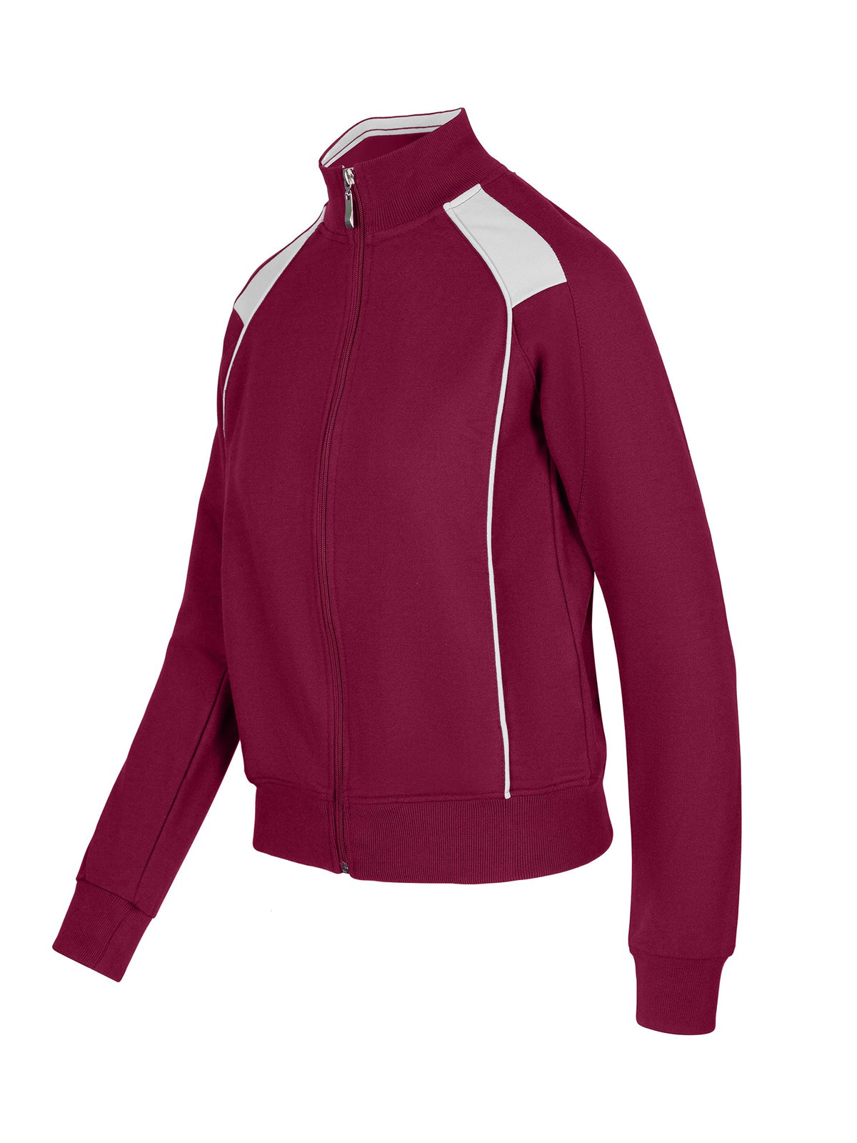 RAMO F400UN Women’ss Unbrushed Contrast Jacket — Burgundy/White side