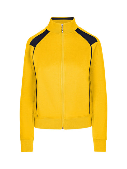 RAMO F400UN Women’ss Unbrushed Contrast Jacket — Gold/Navy front