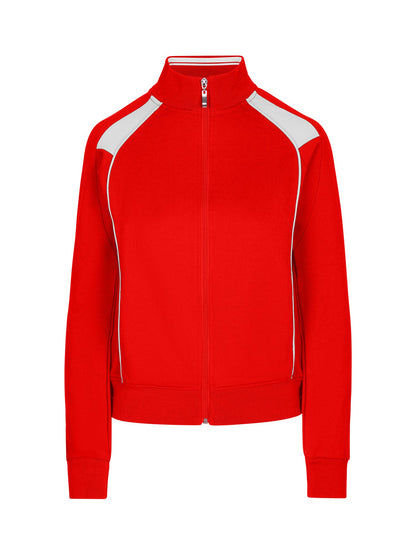 RAMO F400UN Women’ss Unbrushed Contrast Jacket — Red/White front