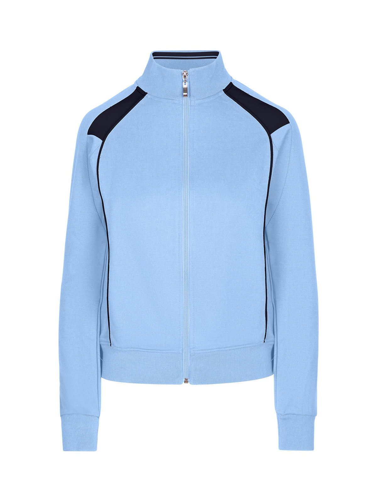 RAMO F400UN Women’ss Unbrushed Contrast Jacket — Sky Blue/Navy front