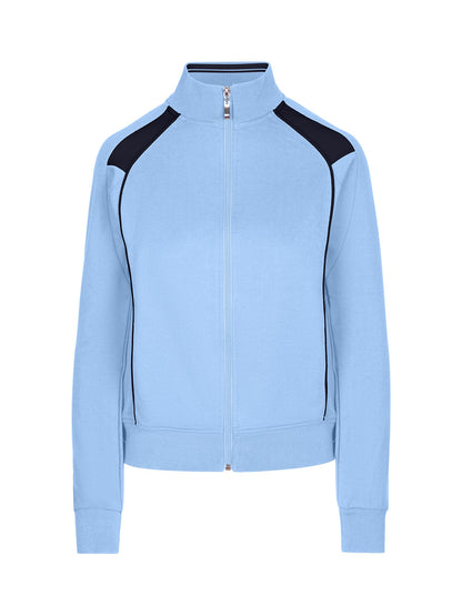 RAMO F400UN Women’ss Unbrushed Contrast Jacket — Sky Blue/Navy front