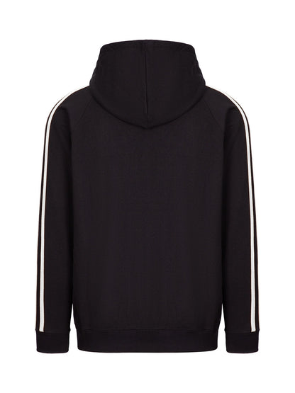 RAMO F600HZ Men’s Unbrushed Stripe Sleeve Hoodie — Black/White back