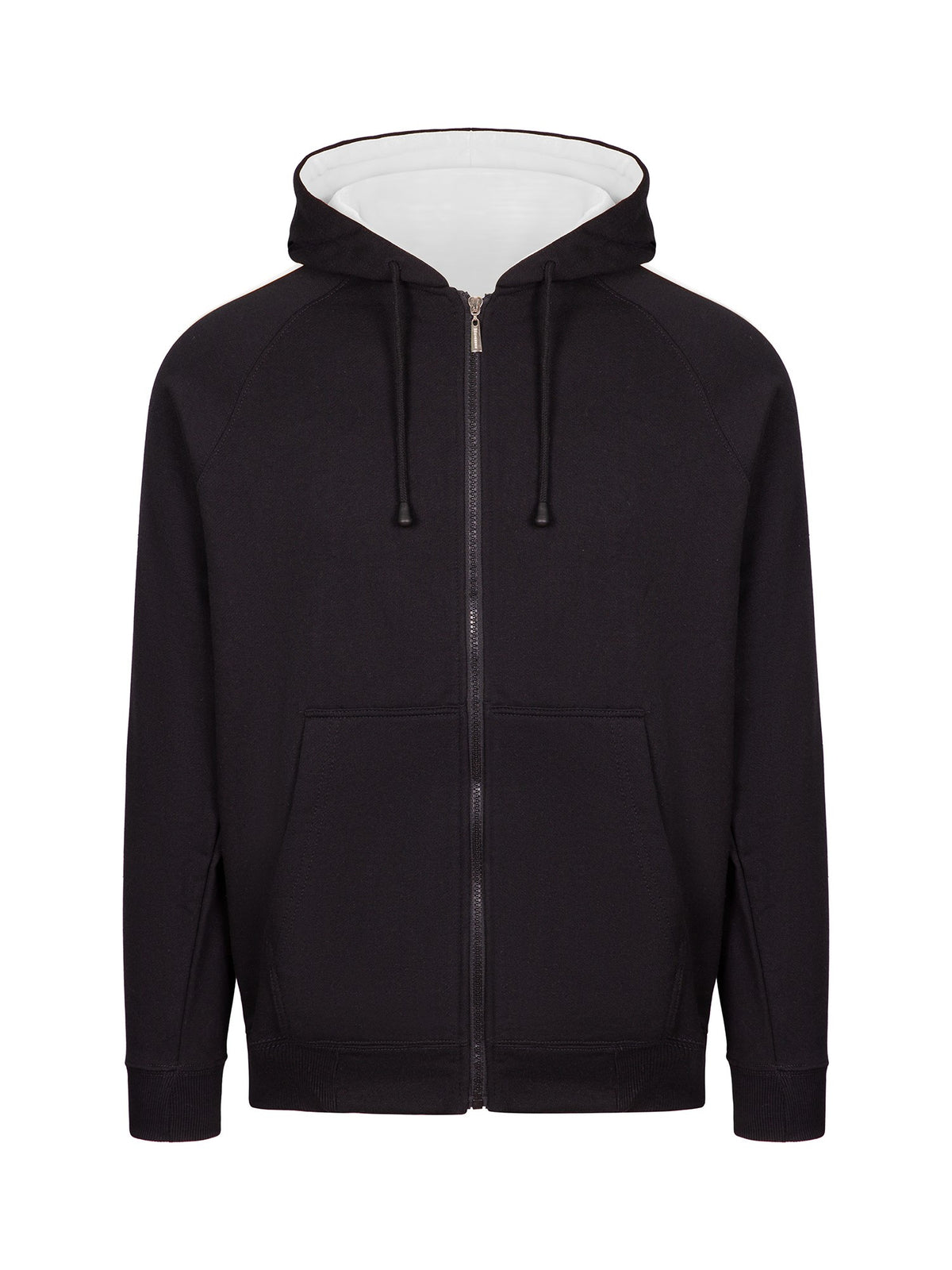 RAMO F600HZ Men’s Unbrushed Stripe Sleeve Hoodie — Black/White front