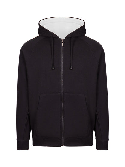 RAMO F600HZ Men’s Unbrushed Stripe Sleeve Hoodie — Black/White front