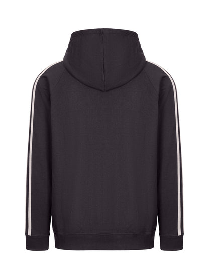 RAMO F600HZ Men’s Unbrushed Stripe Sleeve Hoodie — Charcoal/Grey back