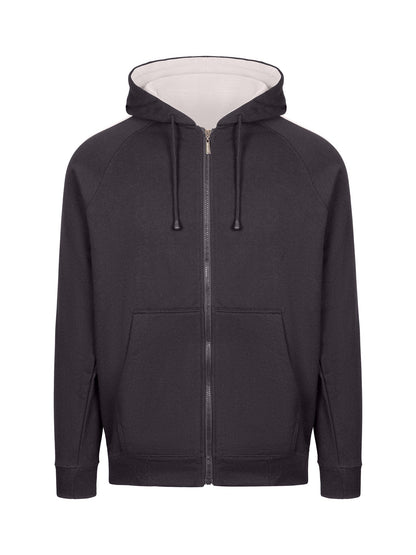 RAMO F600HZ Men’s Unbrushed Stripe Sleeve Hoodie — Charcoal/Grey front