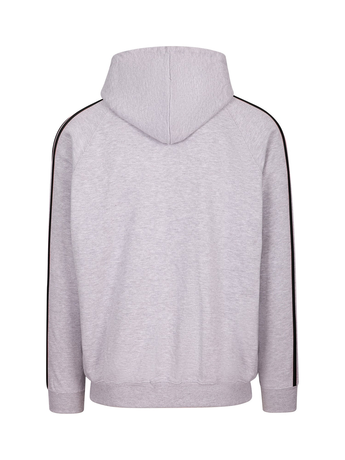 RAMO F600HZ Men’s Unbrushed Stripe Sleeve Hoodie — Grey Marl/Navy back