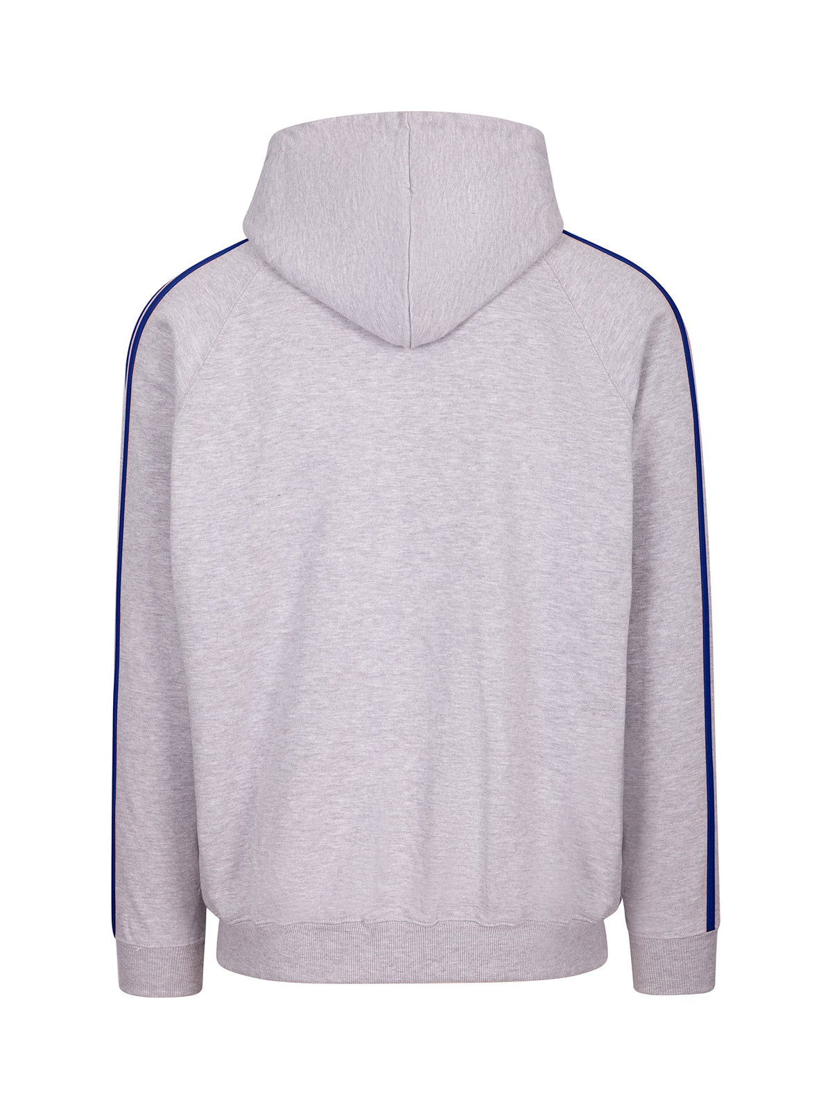 RAMO F600HZ Men’s Unbrushed Stripe Sleeve Hoodie — Grey/Royal back