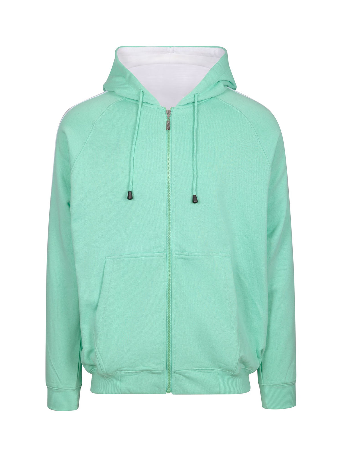 RAMO F600HZ Men’s Unbrushed Stripe Sleeve Hoodie — Fresh Mint/White front