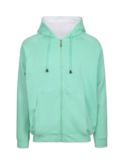RAMO F600HZ Men’s Unbrushed Stripe Sleeve Hoodie — Fresh Mint/White front
