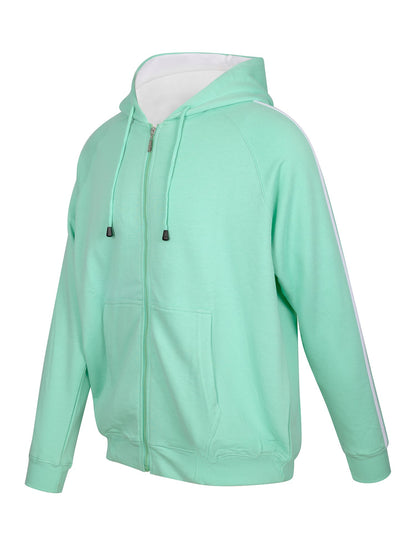 RAMO F600HZ Men’s Unbrushed Stripe Sleeve Hoodie — Fresh Mint/White side