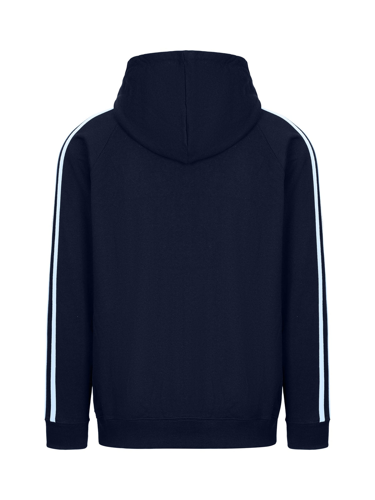 RAMO F600HZ Men’s Unbrushed Stripe Sleeve Hoodie — Navy/Sky Blue back