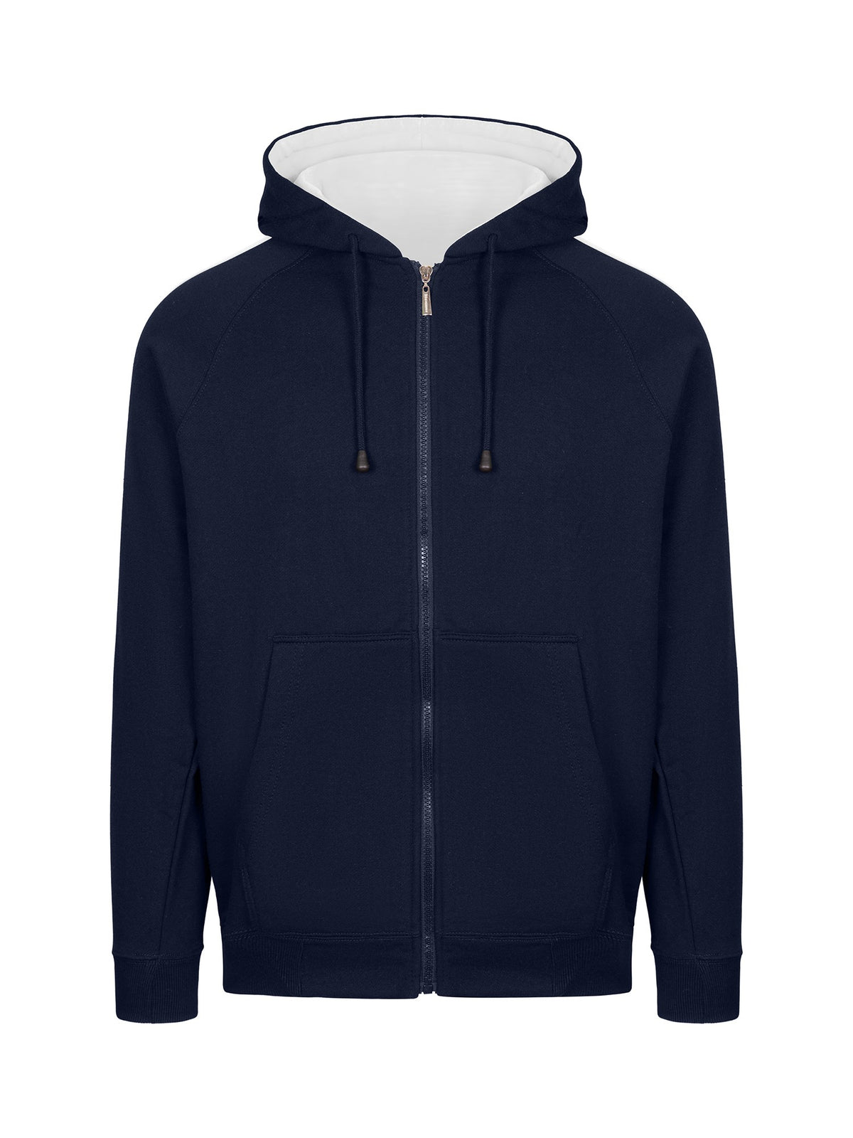 RAMO F600HZ Men’s Unbrushed Stripe Sleeve Hoodie — Navy/White front